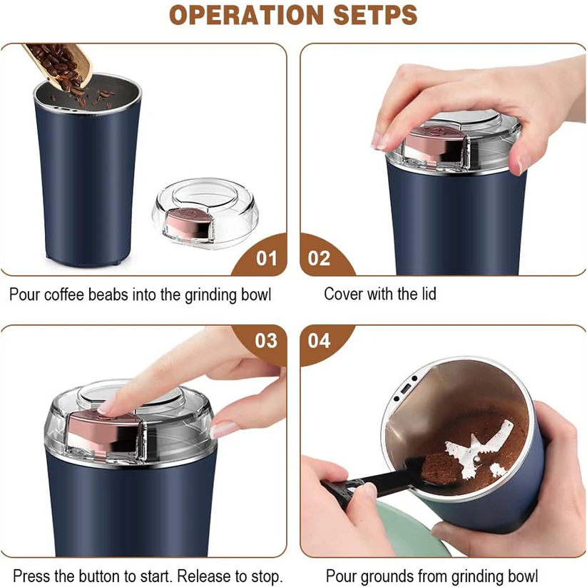 Portable 4-Blade Mini Grinder & Blender for Home & Office - Image 2